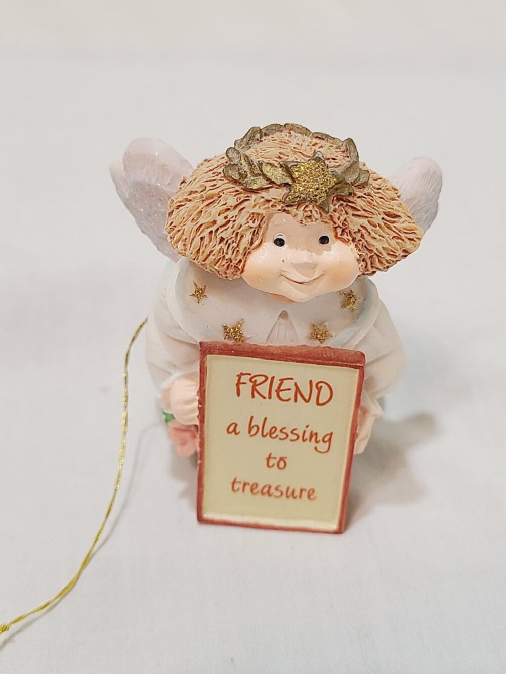 Angel Friend a Blessing to Treasure Porcelain Christmas Ornament 3"